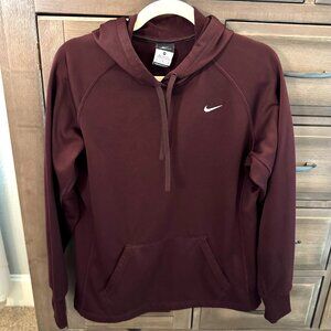 Nike Therma-Fit Hoodie Men’s Medium Maroon Burgundy Pullover Sweatshirt Warm